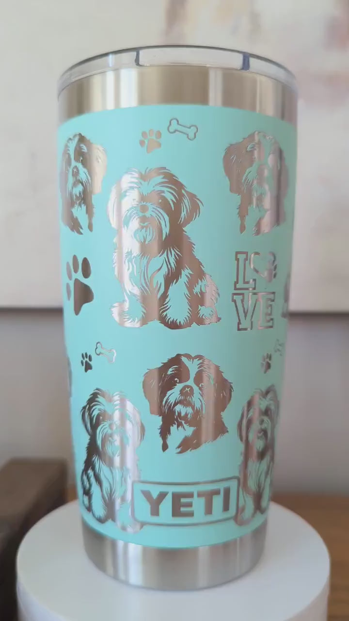 "Shih Tzu" Dog Breed 360 Laser Engraved Tumbler - Premium Gift for Shih Tzu Moms & Dog Lovers - Authentic YETI