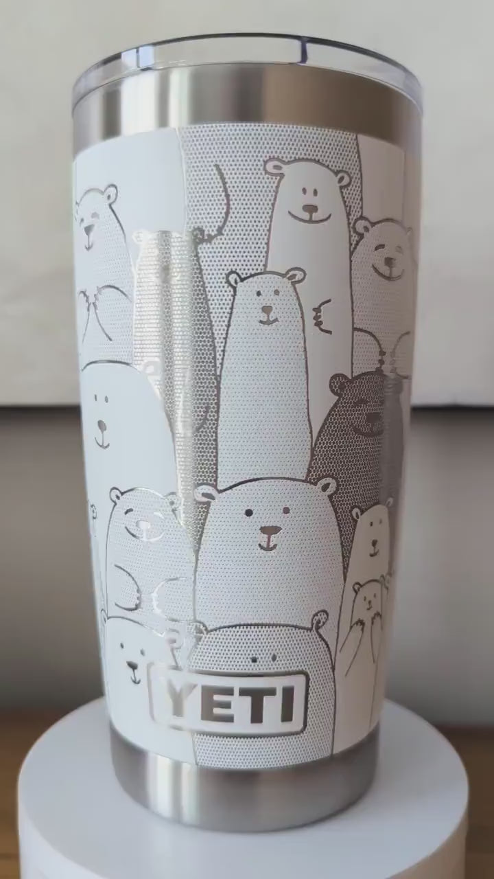 "Bears and more Bears" 360° Laser Engraved Tumbler - Rugged Gift for Hunters, Outdoorsmen & Wildlife Enthusiasts - Authentic YETI