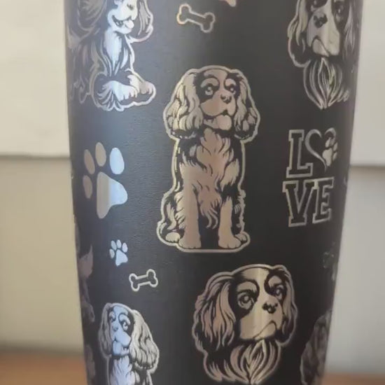 "Cavalier King Charles Spaniel" Dog Breed 360° Laser Engraved Tumbler - Premium Gift for Cavalier Moms & Spaniel Lovers - Authentic YETI