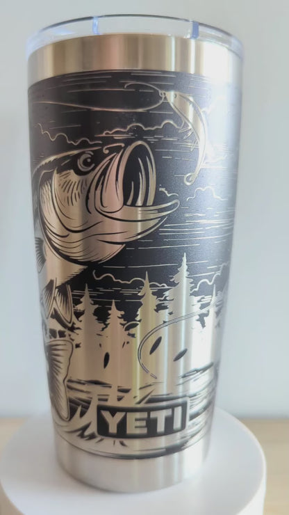 Jumping Bass and Fisherman Tumbler