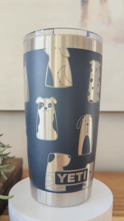 "Dog Lover" Multi-Breed 360° Laser Engraved Tumbler - Premium Gift for Dog Moms & Pet Parents - Authentic YETI