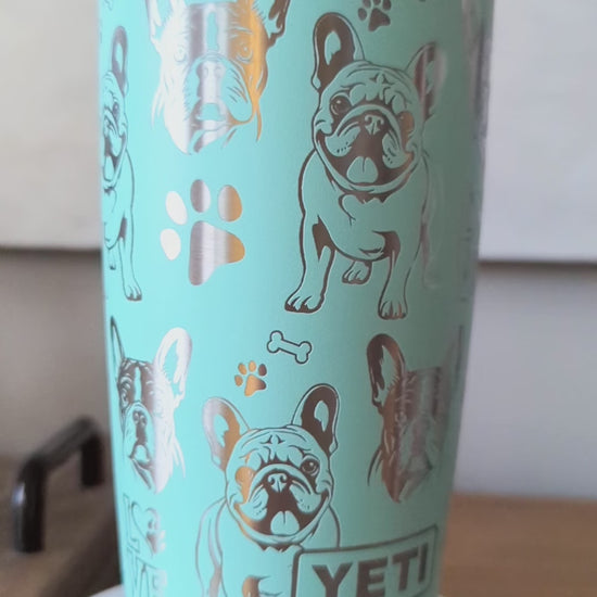 "French Bulldog" Dog Breed 360° Laser Engraved Tumbler - Premium Gift for Frenchie Moms & Dog Lovers - Authentic YETI