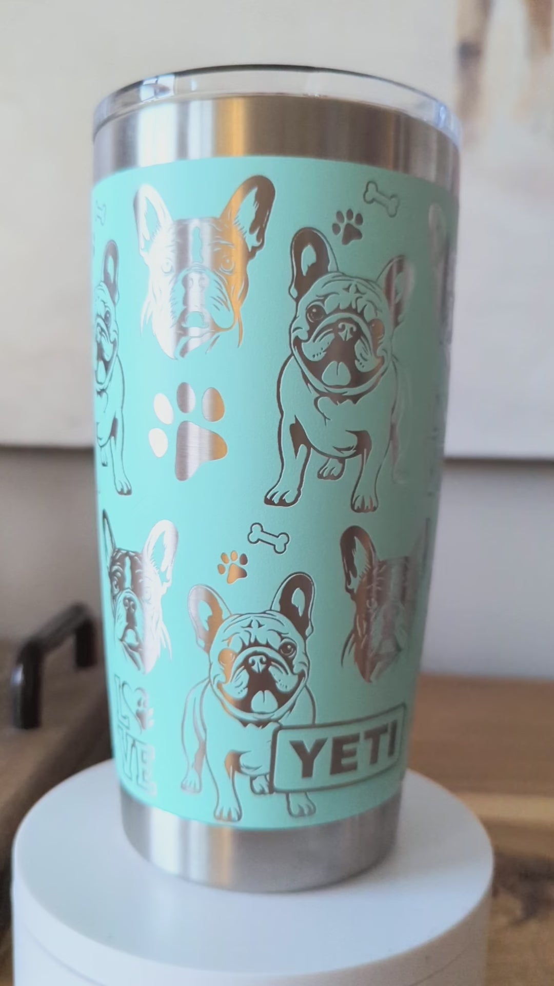 "French Bulldog" Dog Breed 360° Laser Engraved Tumbler - Premium Gift for Frenchie Moms & Dog Lovers - Authentic YETI
