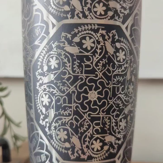 "Zen and Profanity" Mandala Tumbler - Lifestyle Shot