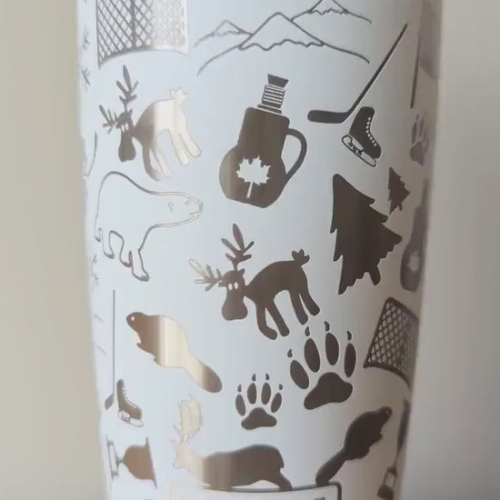 "Canada Strong" 360° Laser Engraved Tumbler - Canadian Pride Gift - Black
