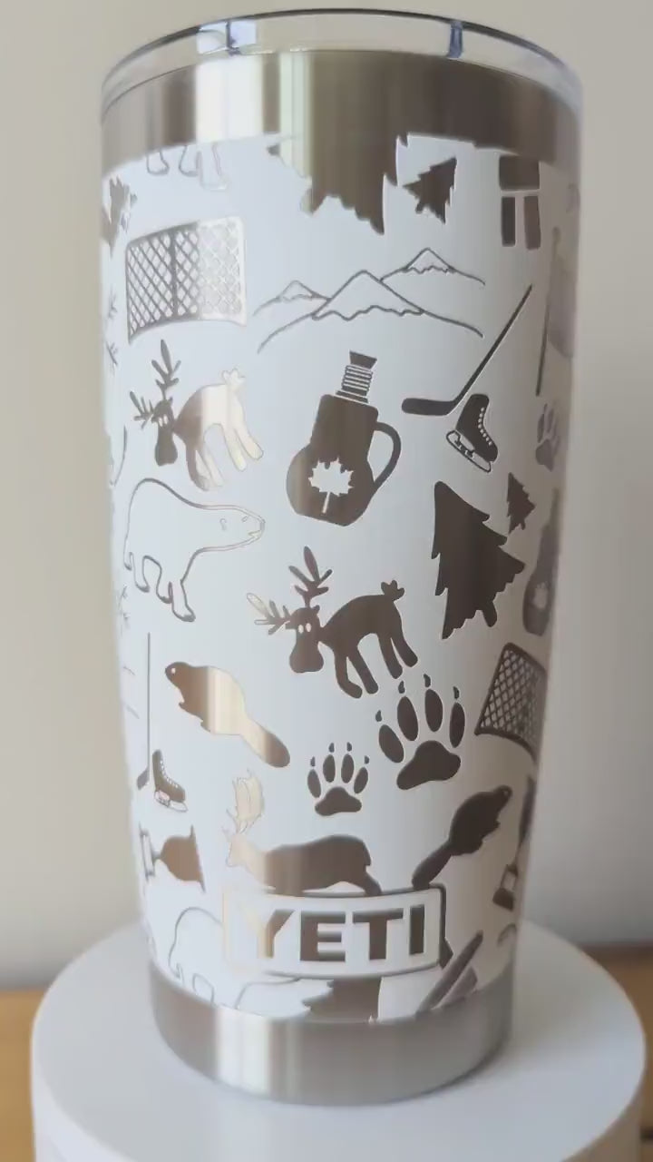 "Canada Strong" 360° Laser Engraved Tumbler - Canadian Pride Gift - Black