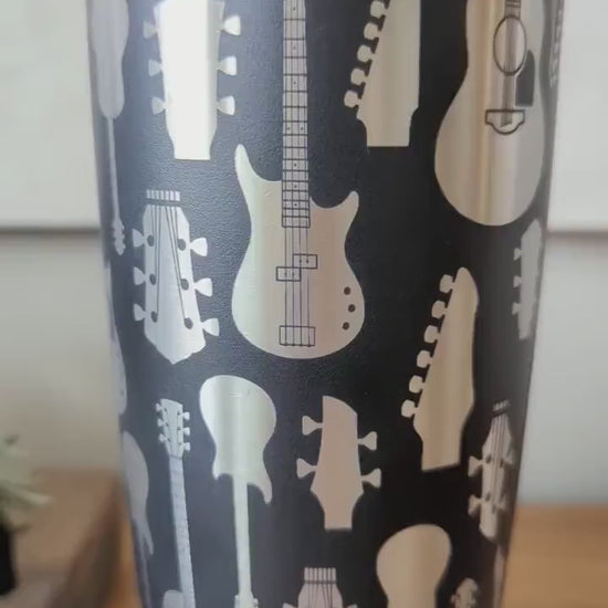 Acoustic & Electric Guitars 360° Laser Engraved Tumbler - Personalized Gift for Musicians & Guitar Players - Authentic YETI