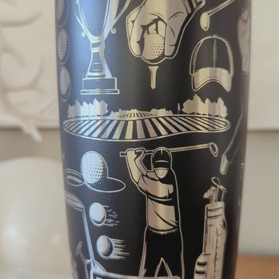 "For the Love of Golf" 360 Laser Engraved Tumbler - Premium Gift for Golfers, Dads & Retirement - Authentic YETI