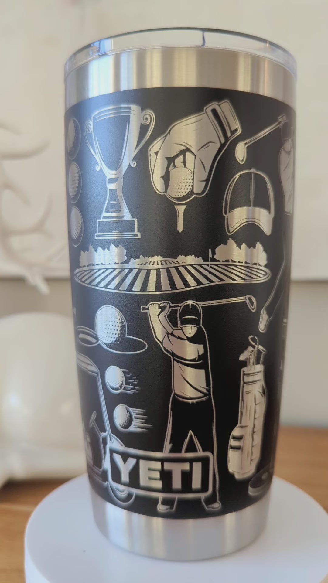 "For the Love of Golf" 360 Laser Engraved Tumbler - Premium Gift for Golfers, Dads & Retirement - Authentic YETI