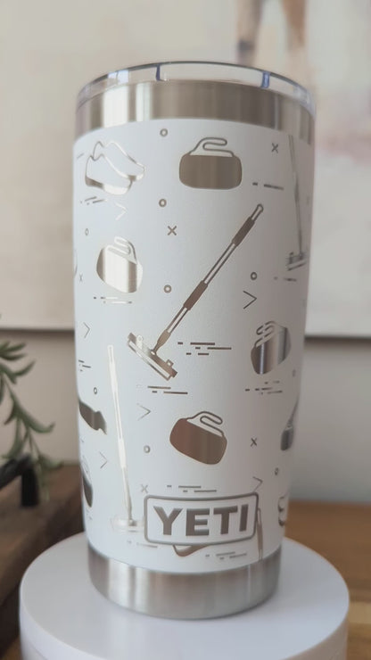 "Curlers Companion" 360 Laser Engraved Tumbler - Unique Gift for Curlers & Curling Teams - Authentic YETI