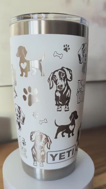  "Dachshund" Wiener Dog 360° Laser Engraved Tumbler - Premium Gift for Doxie Moms & Hound Lovers - Authentic YETI