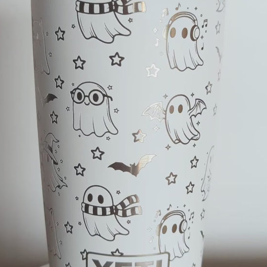 "Ghosts" 360° Laser Engraved Tumbler - Cute Halloween Gift