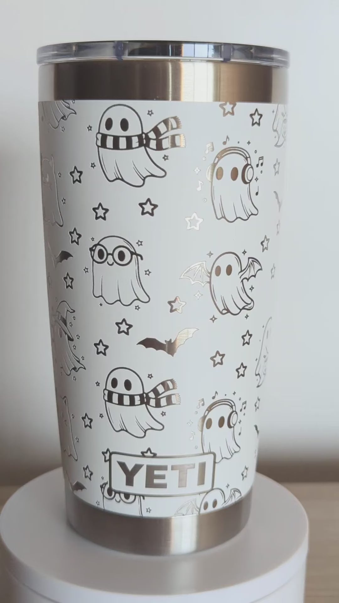 "Ghosts" 360° Laser Engraved Tumbler - Cute Halloween Gift