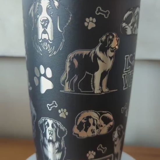 "Saint Bernard" Dog Breed 360° Laser Engraved Tumbler - Premium Gift for Saint Bernard Moms & Big Dog Lovers - Authentic YETI