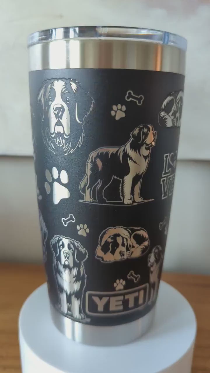 "Saint Bernard" Dog Breed 360° Laser Engraved Tumbler - Premium Gift for Saint Bernard Moms & Big Dog Lovers - Authentic YETI