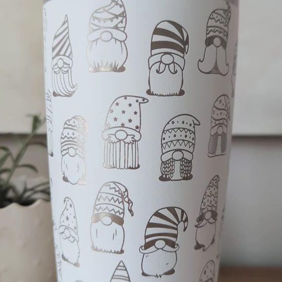 "Chillin' With My Gnomies" 360° Laser Engraved Tumbler - Whimsical Holiday Gift for Gnome Lovers & Garden Enthusiasts - Authentic YETI