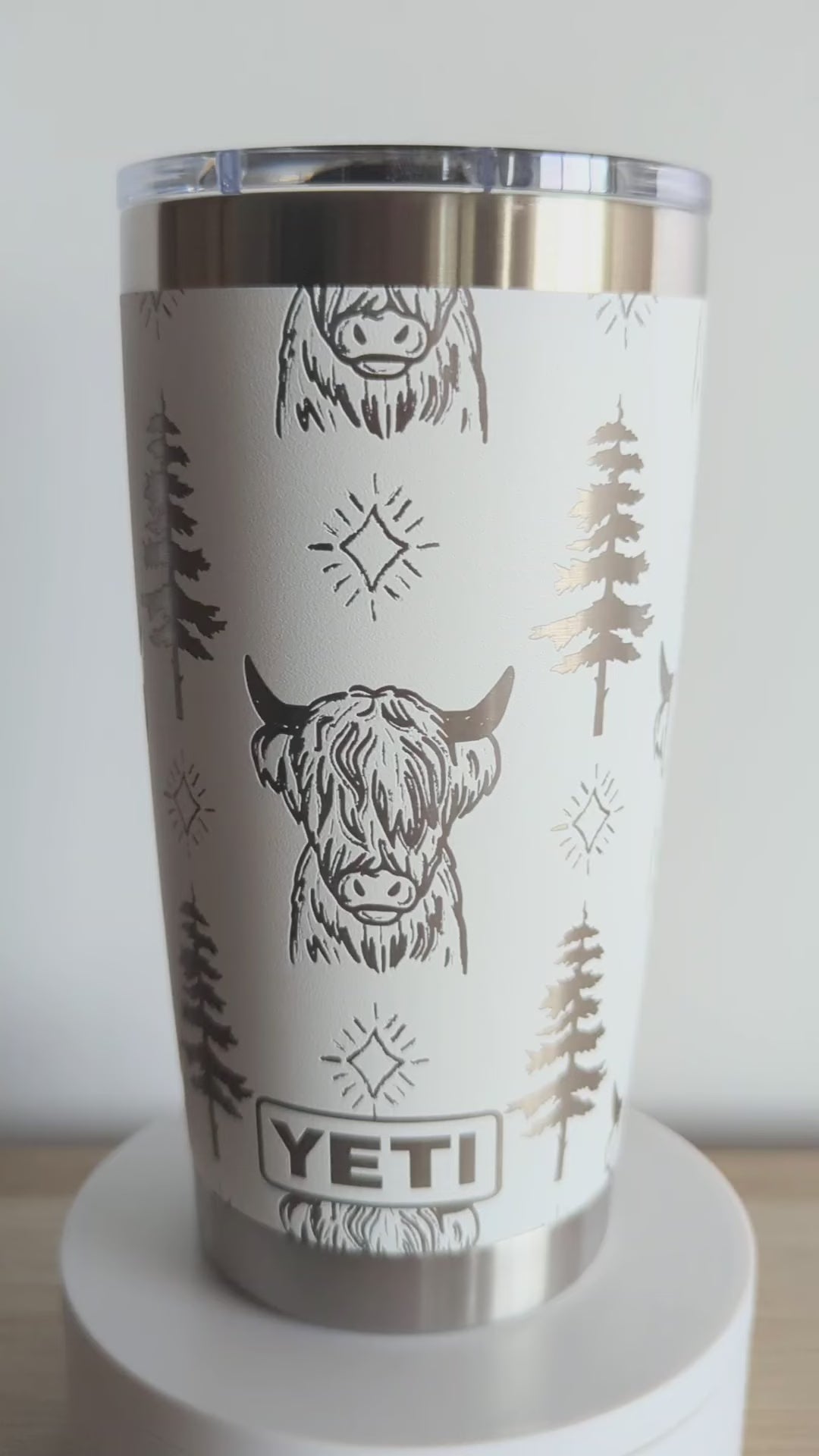 "Highland Cow" 360° Laser Engraved Tumbler - Nature Inspired Gift for Farmhouse Decor & Highland Cow Lovers - Authentic YETI