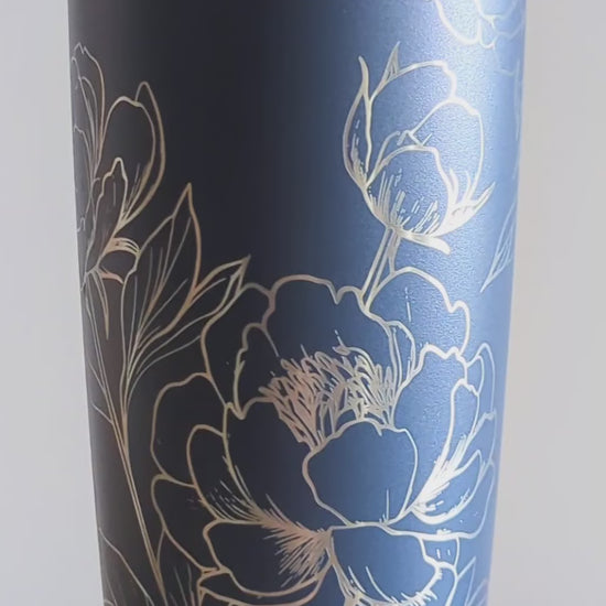 In Full Bloom" 360° Laser Engraved Peony Tumbler — Floral Gift for Gardeners & Nature Lovers — Authentic YETI
